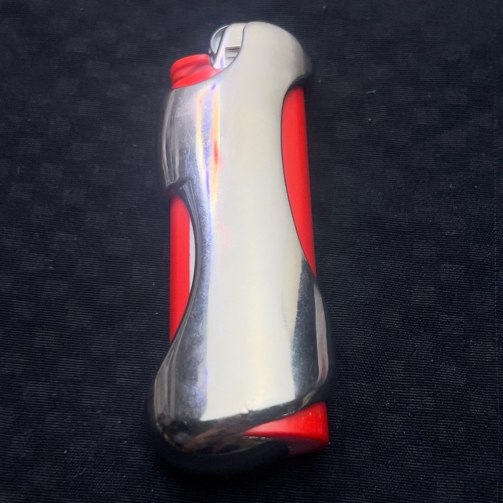 Vintage Silver Tone Ergonomic Curved Metal Lighter Case Sleeve Cover
